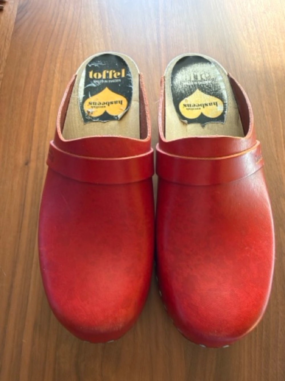 Swedish Hasbeens Clogs Red Size 37